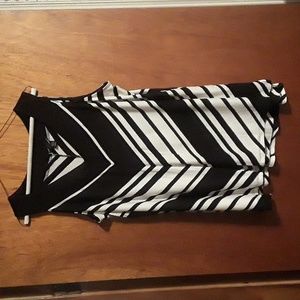Carole Little Sleeveless Black/White Blouse 2X NWOT